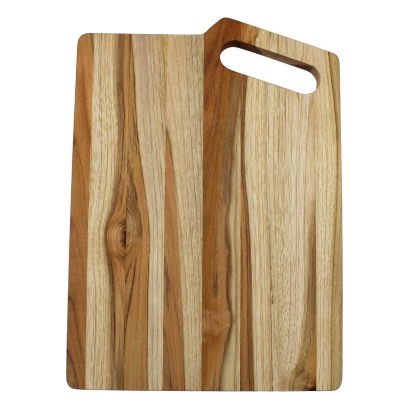 EcoDecors 18" x 14", XL Teak Cutting Board, FSC Certified for Kitchen, Edge Grain Wood with Juice Groove & Handle
