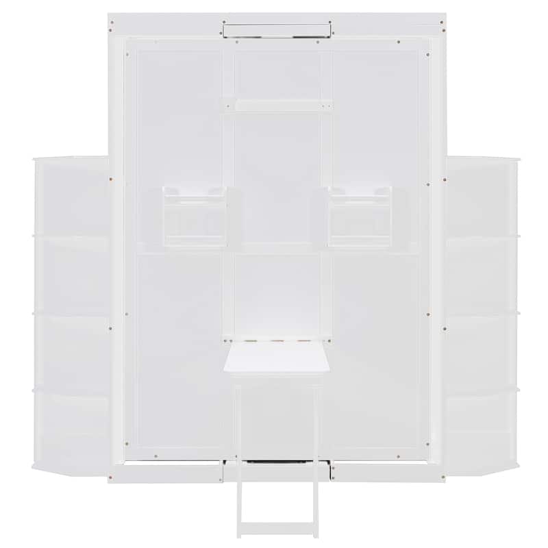 Rotating Queen Murphy Bed with Convertible Desk & Shelves - Multifunctional Hidden Wall Bed System for Small Spaces