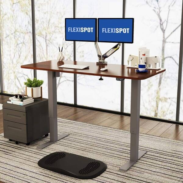 Shop Black Friday Deals On Flexispot Ec1s R4830n Electric Height Adjustable Desk Home Office Table Stand Up Desk Gray Frame 48 Inch Mahogany Top Overstock 28247755