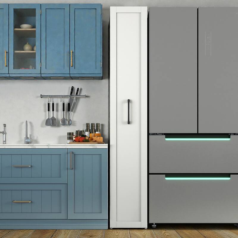 Slim Rolling Kitchen Storage Cart with Wheels and Handle, 6 Tier Narrow Pantry Shelf for Small Spaces