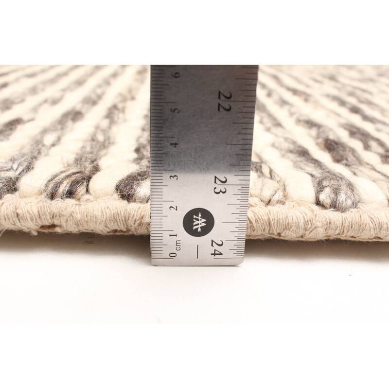 ECARPETGALLERY Braid weave Sienna Cream Wool Rug - 4'10 x 7'9