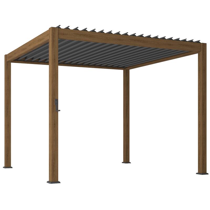 BONOSUKI Outdoor Louvered Pergola with Aluminum Frame for Modern Patio Living