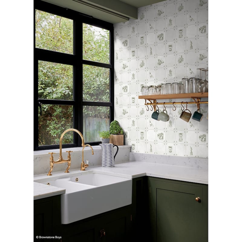 NuWallpaper Brownstone Boys Brooklyn Delft Ivy Peel and Stick Wallpaper - N/A