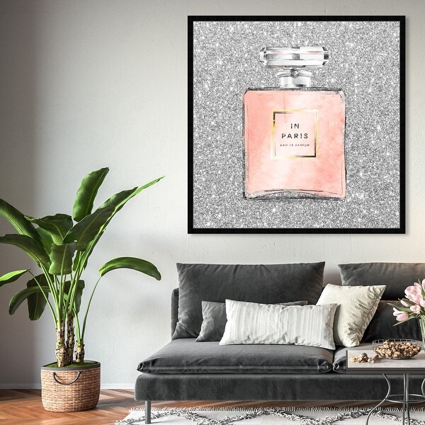 Oliver Gal フレーム付き 大きい 61x91cm Floral French Perfume Oliver Gal 'Paris Glitter Spring' Fashion and Glam Wall Art