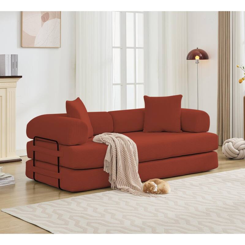Folding Convertible Sleeper Sofa Bed with Modular Design Perfect for Living Room and Guest Space