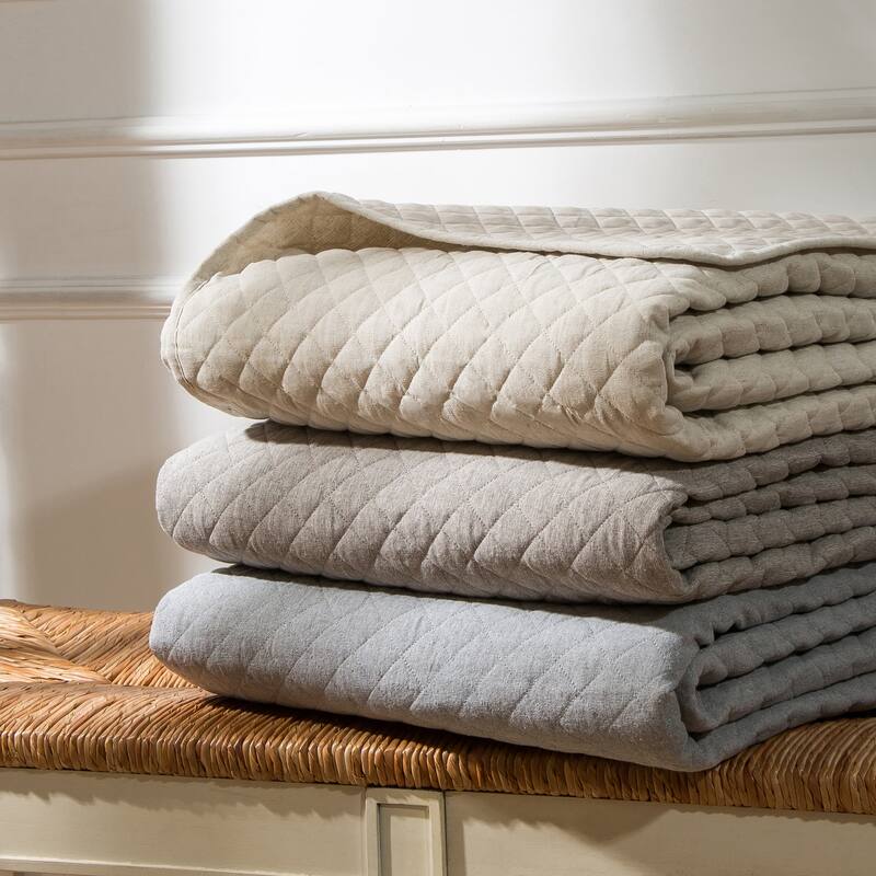 Indigo Hill by HiEnd Accents Anna Diamond 3 Piece Quilted Coverlet Set