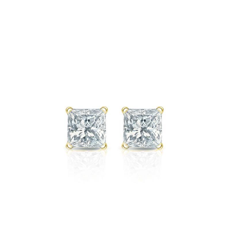 Auriya 18-karat Gold Lab Grown 0.25 carat TDW Princess Diamond Stud Earrings 4-Prong Martini Screw-back