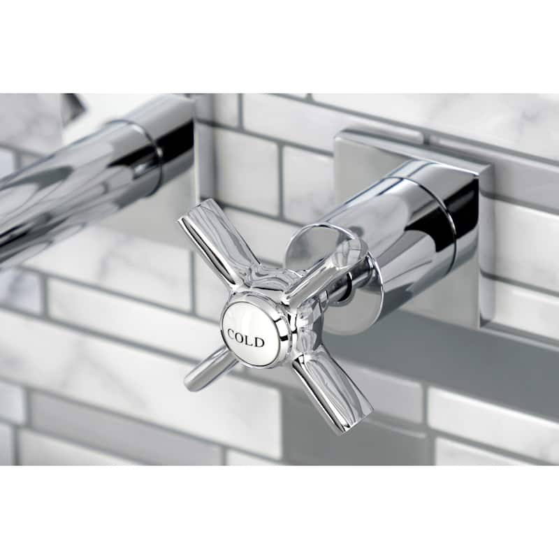 Millennium 3-Hole Wall Mount Roman Tub Faucet in Brushed Brass