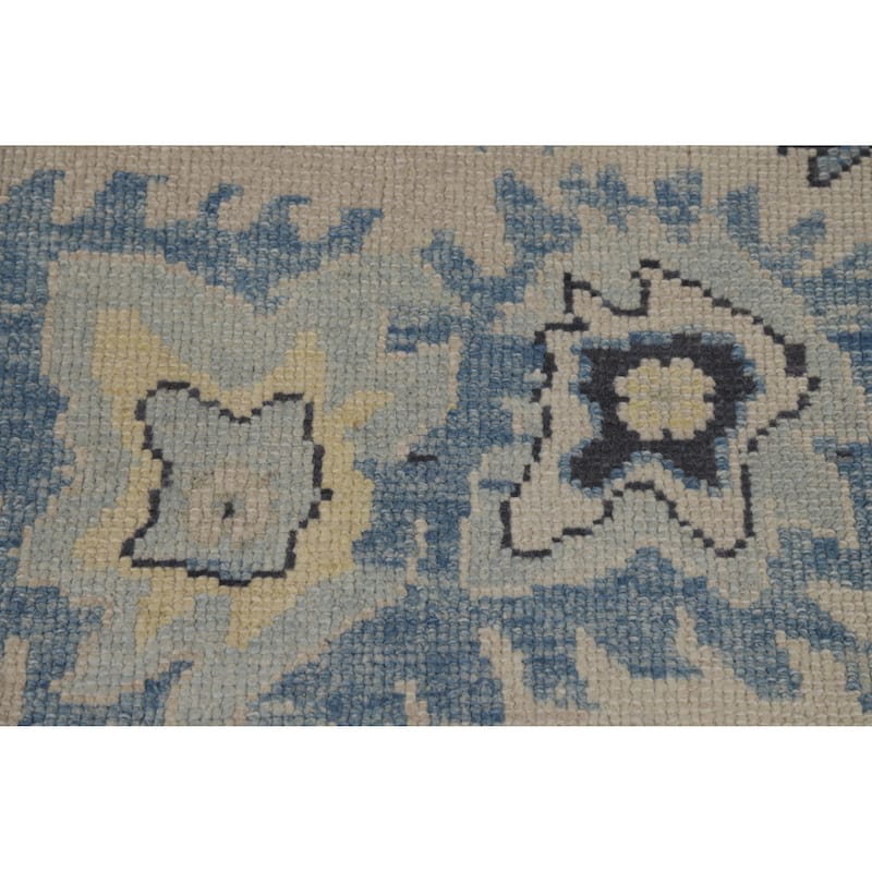 Hand Knotted Oriental 100% Wool Carpet Transitional All-Over Beige & Ivories Oushak Area Rug - 11' 4'' X 8' 11''
