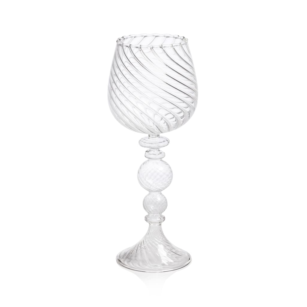 Rialto Twisted Optic White Wine Glasses, Set of 4