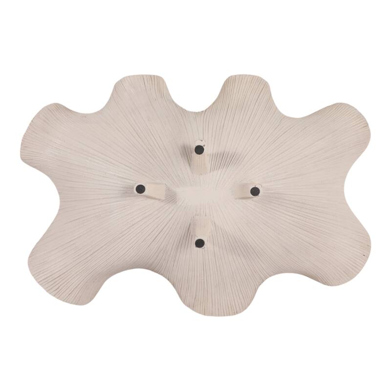 Resin Decorative Bowl Textured Wavy Sculptural Design - 17" White - 16.75" x 11.75" x 6.25"