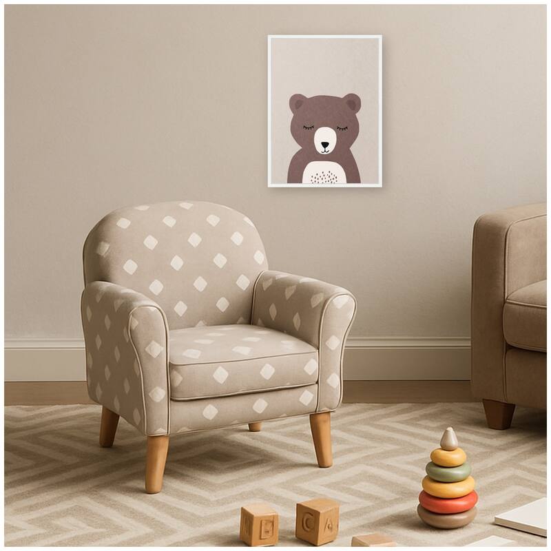 Kate and Laurel Bear by July Art Prints Framed Canvas Wall Art Print