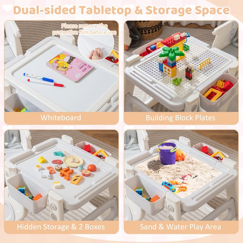 Gymax Convertible Baby Tall Chair 2-Tier Food Tray Feeding Chair for