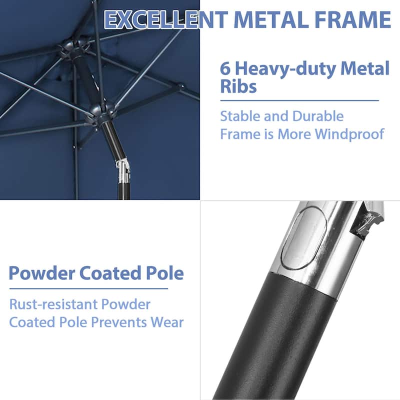 Autlaycil 9ft Patio umbrella Outdoor umbrella With Push-Button Tilt & Crank for Pool, Garden