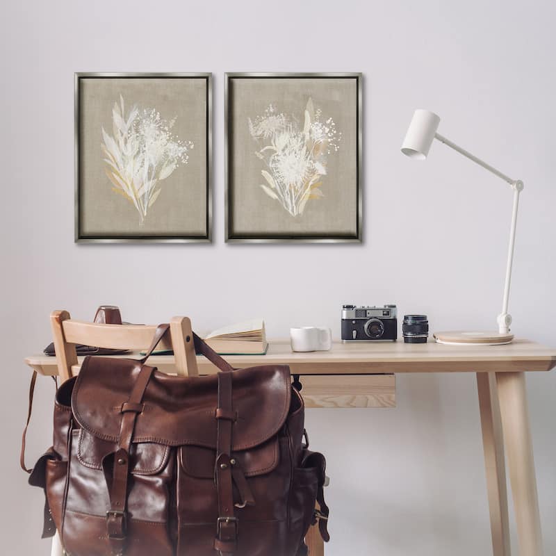 Stupell Natural Herb Impression Framed Floater Canvas Wall Art Design By Susan Jill (Set of 2)