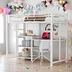 preview thumbnail 2 of 22, Modern Twin Size Loft Bed With Desk And Whiteboard And 3 Shelves And Ladder for Bedroom