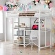 preview thumbnail 1 of 22, Twin Size Loft Bed With Desk And Whiteboard And 3 Shelves And Ladder for Home White