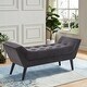 preview thumbnail 1 of 11, Andeworld end of bed bench Entryway Bench Modern Fabric Footstool for Hallway with Wooden Legs Black