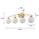 preview thumbnail 20 of 22, 3/4-Light Dimmable Modern Brass Bathroom Vanity Light with Frosted Glass