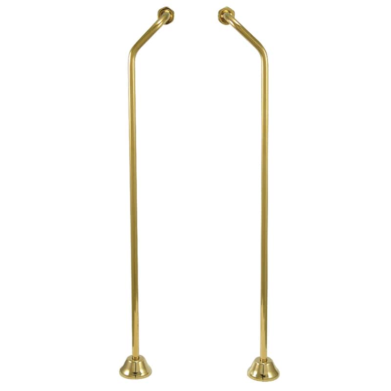 Vintage Double Offset Bath Supply - Polished Brass