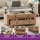 preview thumbnail 9 of 10, Moasis Farmhouse 36" Lift-top Rectangular Antique Coffee Table with 2 Drawers Hidden Storage