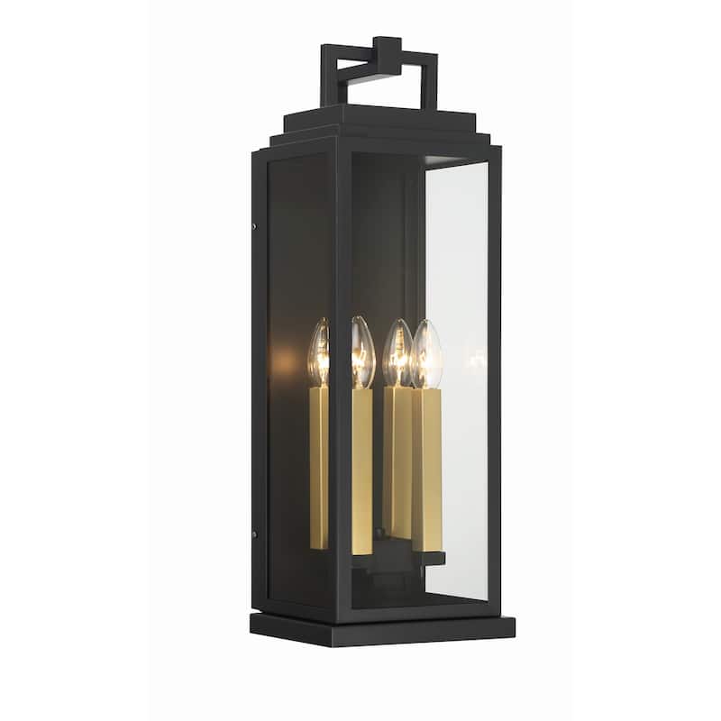 Aspen 4 Light Matte Black Outdoor Sconce - 7.75"W x 22.5"H x 7.25"D
