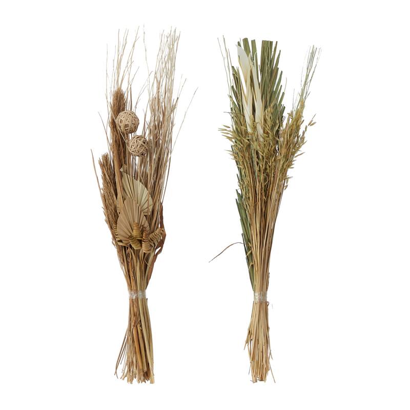 Multi colored, White Brown or Light Brown Dried Plant Pigeon pea Natural Foliage (Set of 2)