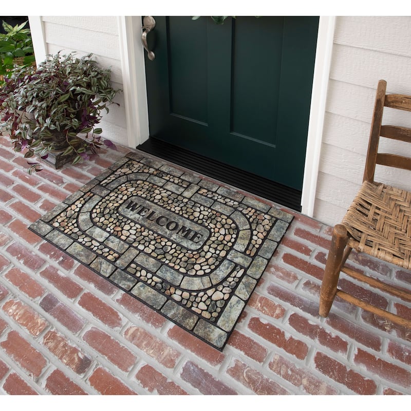 Mohawk Home Welcome Garden Pebbles All Weather Recycled Rubber Door Mat - 1'11" x 2'11"