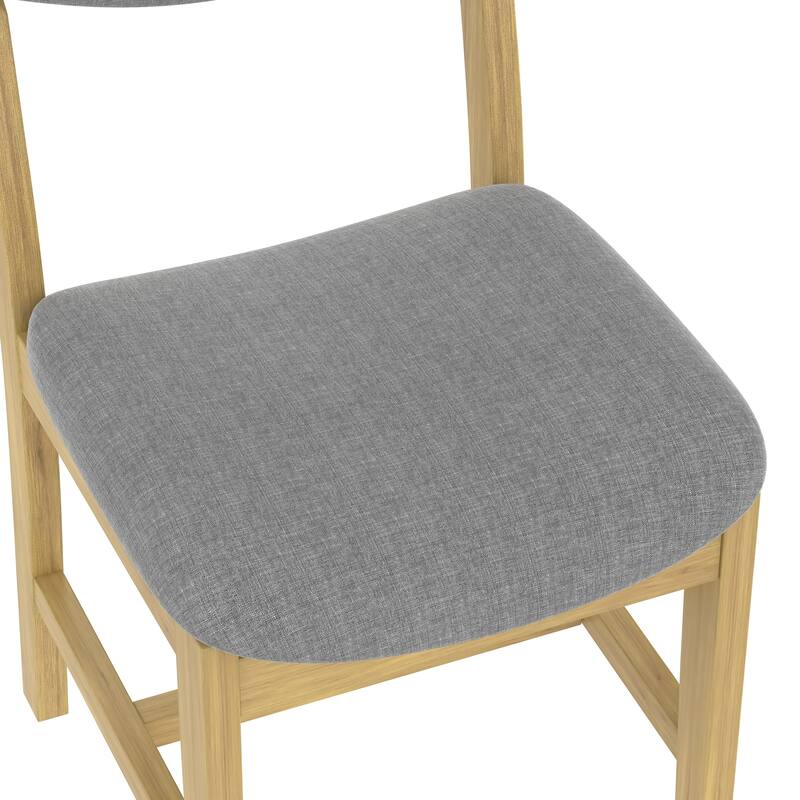 Rustic Dining Chairs Set of 4, Farmhouse Dining Room Chair with Cushion Seat, Armless Side Chairs with Wood Frame