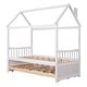 preview thumbnail 16 of 16, Elegant design,Twin size Wooden House Bed with Trundle and 3 Storage Drawers