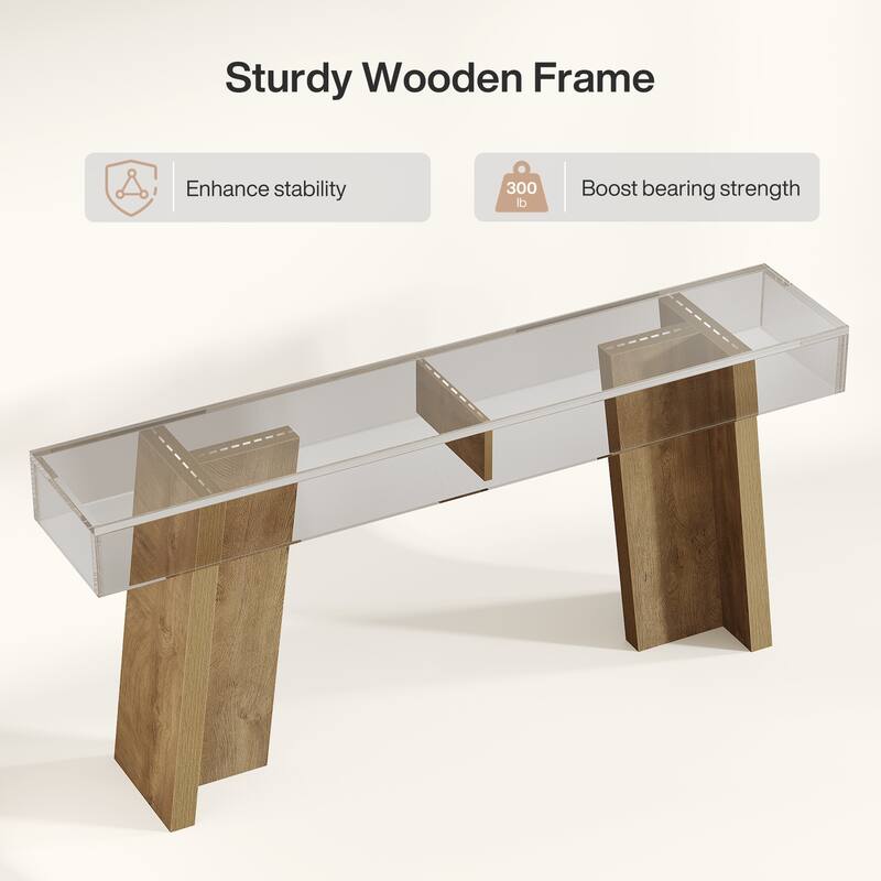 71'' Long Console Table, Farmhouse Narrow Entryway Table