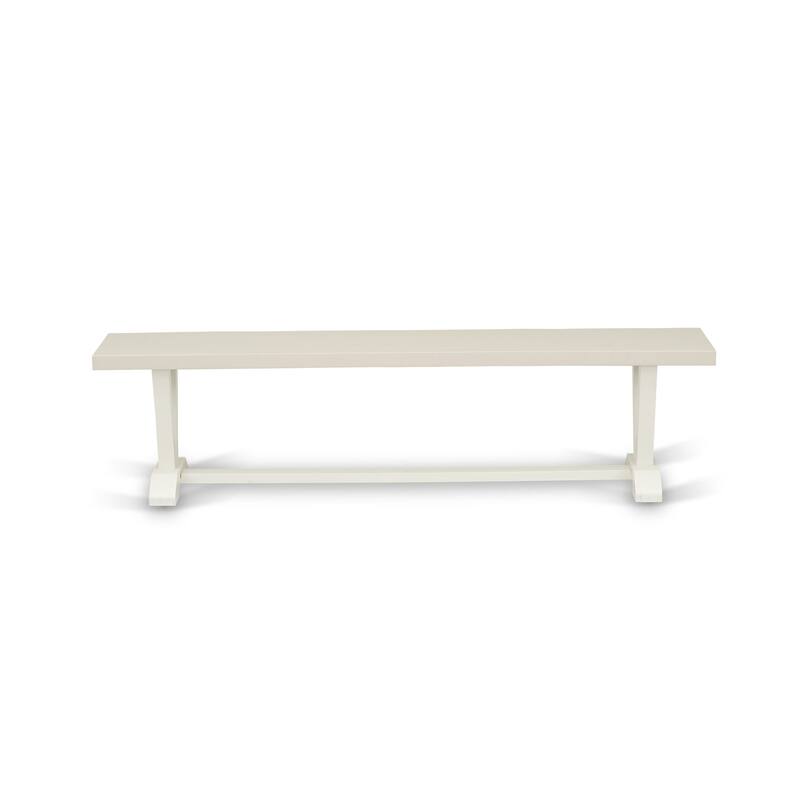 East West Furniture Dining Table Set- a Kitchen Table and Baby Blue Linen Fabric Parsons Chairs, Off-White(Pieces Options)