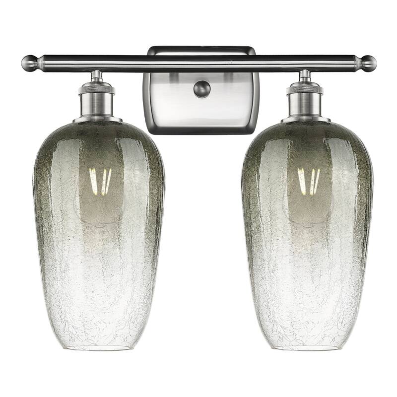 Innovations Lighting Endless Possibilities Ballston - Brookhaven Flute - 2 Light 17" Bath Vanity Light - Slate/Brushed Satin Nickel