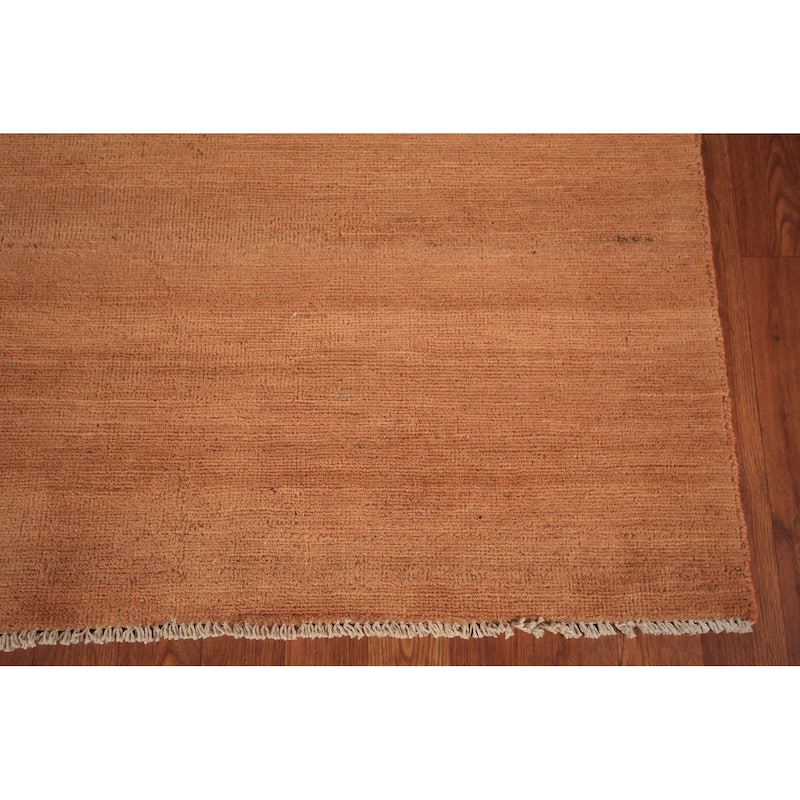 Modern Gabbeh Area Rug Hand-Knotted Contemporary Wool Carpet - 6'6" x 9'7"