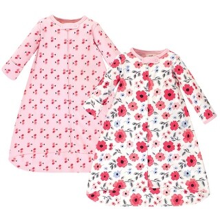 Touched by Nature Baby Girl Organic Cotton Long-Sleeve Wearable Sleeping Bag, Sack, Blanket, Coral Garden