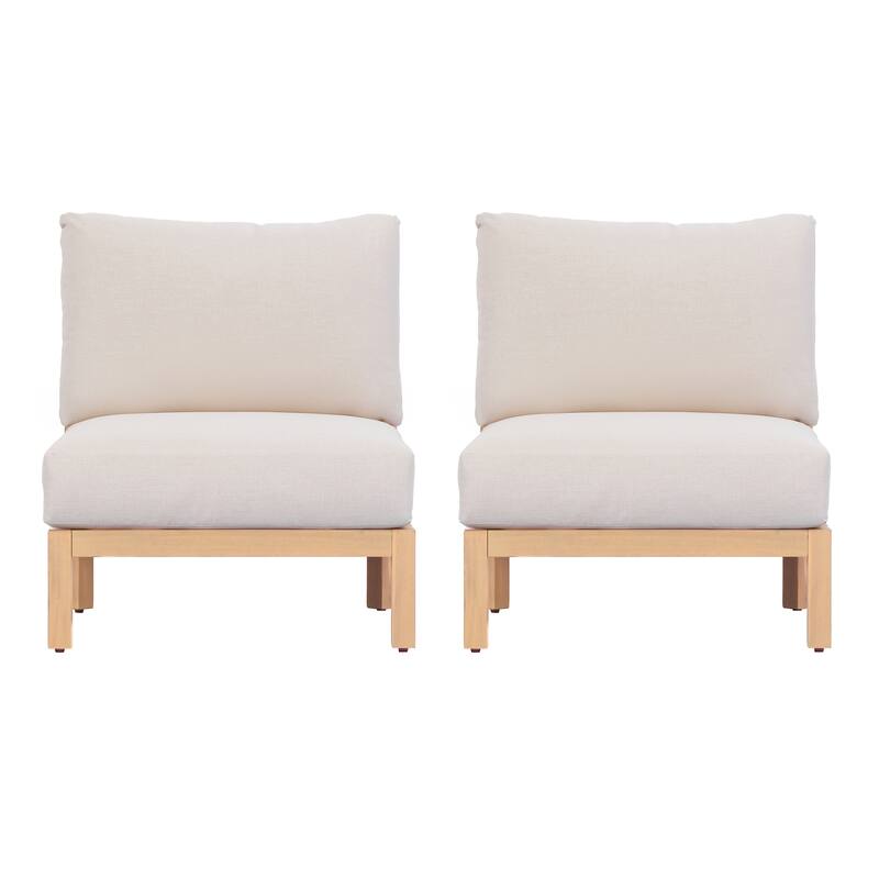 Christopher Knight Home - 3-Piece Acacia Wood Outdoor Conversation Set with Rope Back Chairs & Coffee Table, Light Teak Finish