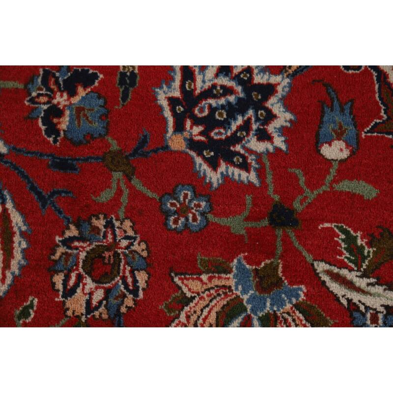 Hand Knotted Oriental 100% Wool Carpet Traditional Floral Red Isfahan Area Rug - 16' 3'' X 10' 5''