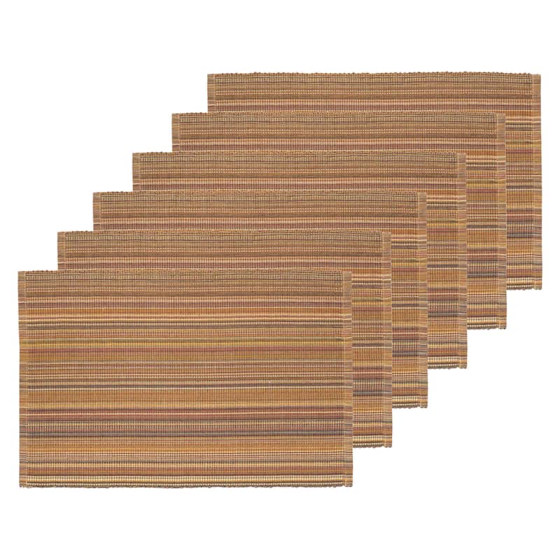 Cedar Stripes Placemats Set of 6, 13" x 19"
