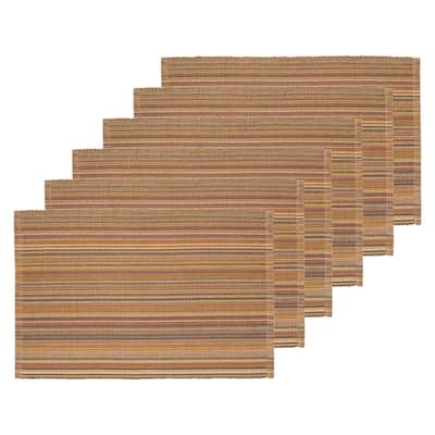 Cedar Stripes Placemats Set of 6, 13" x 19"