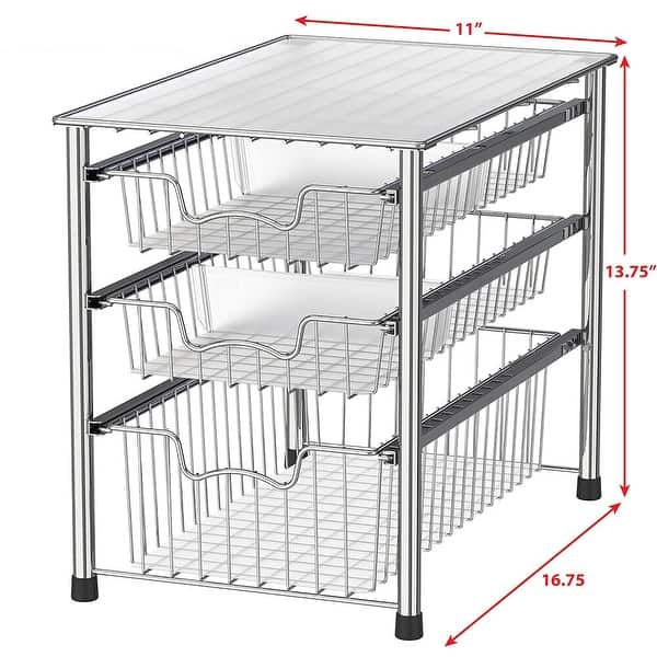 3-Tier Stackable Sliding Basket Storage Organizer Drawer - Bed Bath ...