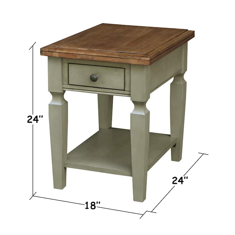 Vista Solid Wood End Table - 18"W x 24"D x 24"H