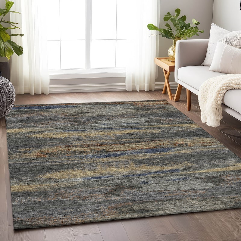 Premium Washable Super Soft Modern Casual Mayfield Rug - Graphite - 9' x 12'