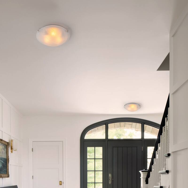 C Cattleya Flush Mount Ceiling Light with Clouded Glass