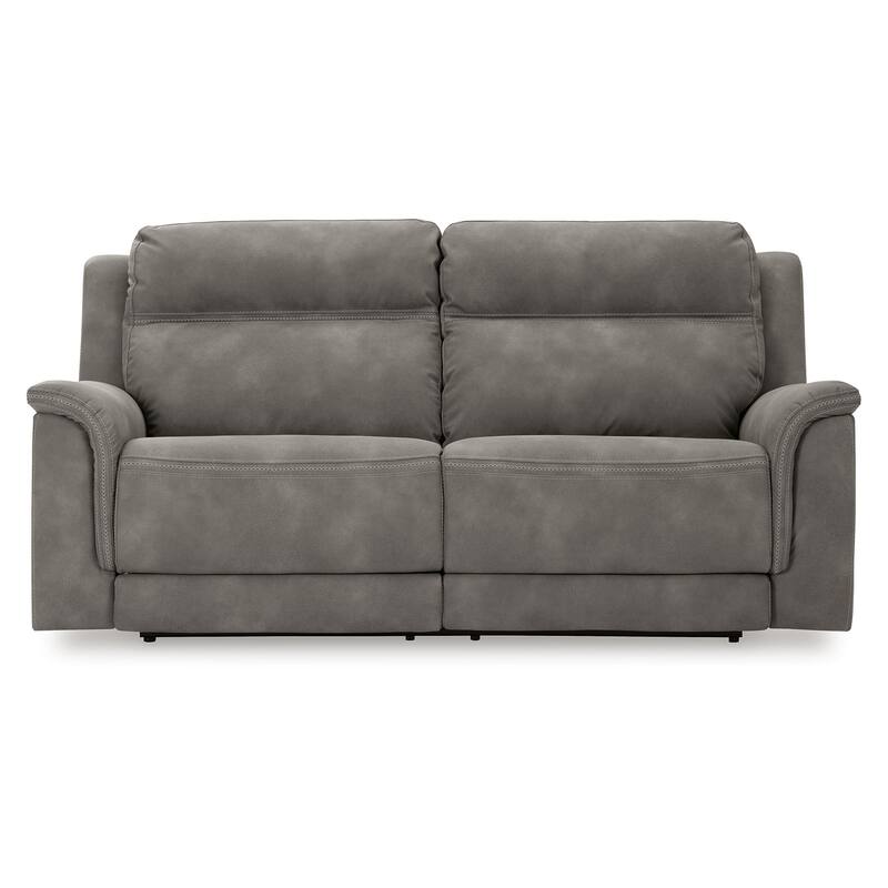 Corbin Power Recliner Sofa, Zero Draw USB, Slate Gray Faux Leather