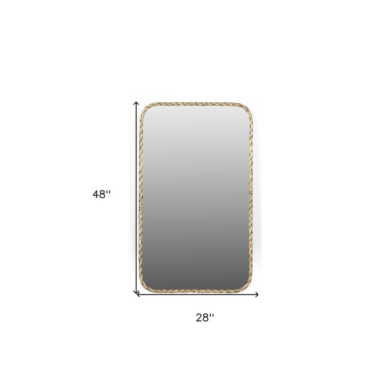HomeRoots 48" Brass Iron Framed Accent Mirror - 28.00 in. x 48.00 in. x 1.25 in.