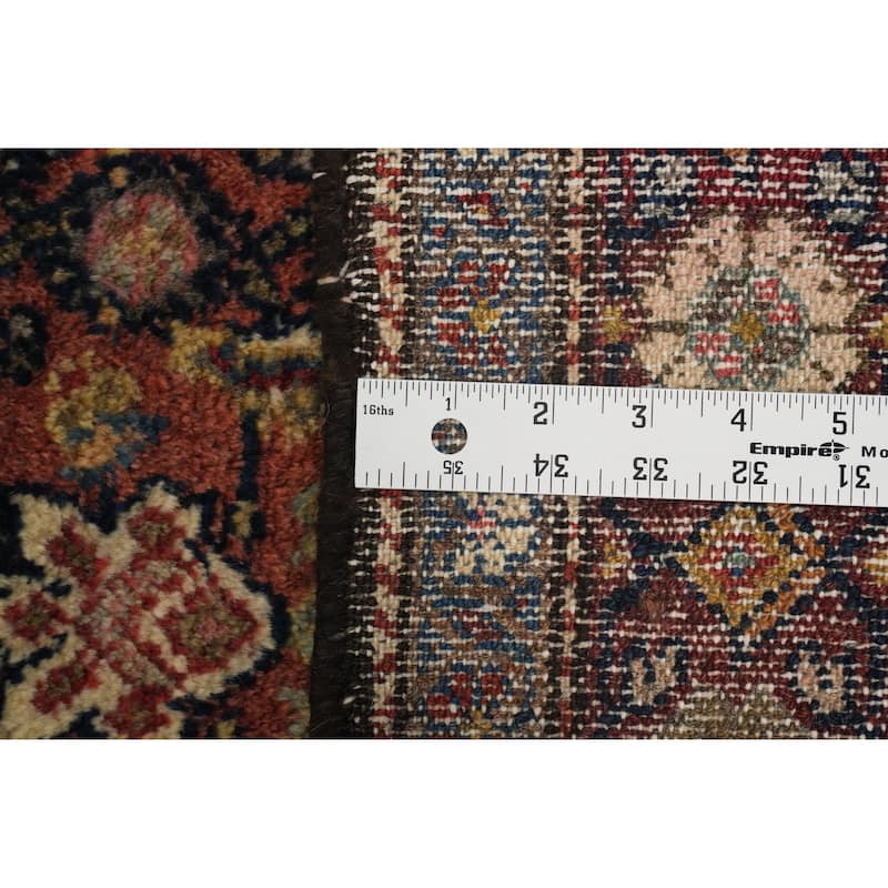 Hand Knotted Oriental 100% Wool Carpet Traditional Floral Oranges & Rust Heriz Runner Rug - 15' 0'' X 3' 6''