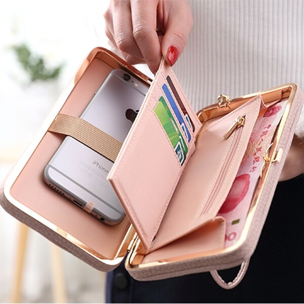 Bowknot Wallet Clutch With Smartphone Holder In 8 Colors