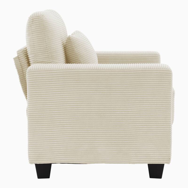 Corduroy Widened Single Sofa Chair, A Extra Lumbar Pillow