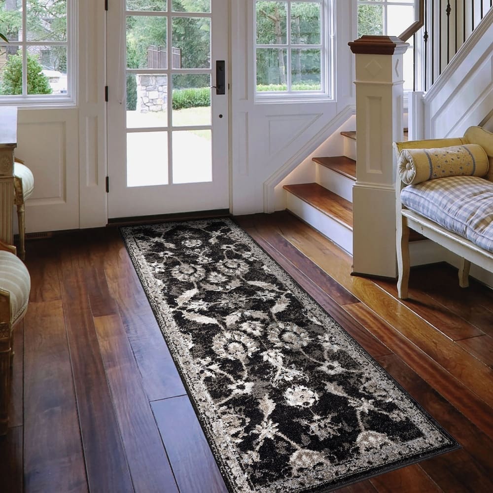Aurelia Jiru Black Bordered Area Rug