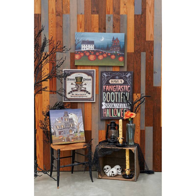 Pumpkin Field Light-Up LED Wall Art